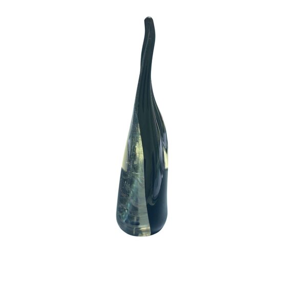 Handblown Teardrop Glass Art Sculpture Swirling Iridescent Design & Bubble Signe - Picture 6 of 11